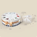 White triangle cake-shaped gift boxes for Ramadan party with mosque and moon patterns - 10Pcs/Set (22x22x7.5cm) / White Cake Box