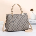 Sac cabas beige et gris avec logo KUOY et bandoulière réglable pour femmes - Ancienne Version / Blanc Cassé