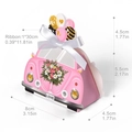 Pink car-shaped wedding candy box with a white ribbon bow and LOVE lettering - Pink Wedding Car Style (HB0017) / 10 Pieces/Pack (8x4.5x5.5cm) / Pink