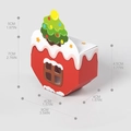 Scatola regalo di Natale in cartone rosso e bianco con finestra per dolci - Albero di Natale