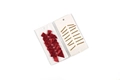 Handgefertigte rote Satin-Doppelschleifen mit goldenen Bindern auf weißer Karte - 8 Stück/Packung (2.5cm x 8x7cm) / Rot