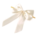 Cream satin double-layer bow with gold twist tie for elegant gift box packaging decoration - Double-Layer Handmade Bowknot / 4 Pieces/Pack (10x13cm) / Off White