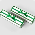 Minimalist white rectangular gift box with green trim and satin ribbon bow for jewelry - White Green Edge / 10 Pieces/Pack (16x3.8x4cm)