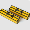 Rectangle yellow gift box with black ribbon bow and minimalist edge trim detailing - Yellow Black Edge / 10 Pieces/Pack (16x3.8x4cm)