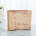 Pink floral paper gift bag with grey woven handles and elegant hand-painted flower patterns - Small (24.5x19.5cm) / Yellow