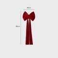 Large 40x80cm red velvet Christmas bow decoration with long flowing streamers - 80CM Burgundy Bow (420g)