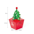Red Christmas tree shaped gift box with white snowflake patterns and size markings - Small Red Christmas Tree Style