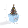 Blue Christmas gift box with 3D paper tree topper and Merry Christmas festive design - Small Blue (HB0087-Blue-S)