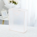Sac cadeau transparent givré en plastique PP avec bordure rose et poignée découpée - Petit (19.5*9.5*24.5cm) / Rose