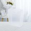 Sac cadeau minimaliste givré en PP semi-transparent avec poignée pour cosmétiques - Petit (19.5*9.5*24.5cm) / Blanc