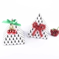 Christmas pyramid gift boxes with black tree pattern and festive ribbon bows - Christmas Small Pine Tree (HB0029)