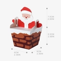 Scatola regalo caramelle Babbo Natale camino con manico a cuore rosso 6x6x6,5cm - Babbo Natale del Camino / Tipo standard