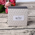 Square geometric pattern gift box with merci BEAUCOUP label on a wooden surface - Edgar Grid / Outer 9x8.7x4cm