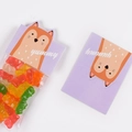 Cute purple fox cartoon packaging header card for yummy food bags 20 sets per pack - Fox Header Card / 20 Pieces Set