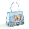 Hellblaue 3D-Schmetterling-Geschenkbox mit Blumenmustern und Schleifengriff - 8.5x4x6.5cm / Blau