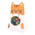 Scatola regalo pieghevole a forma di gatto con orecchie arancioni e finestra per dolci - Gatto Cartoon / 10.5x16x5.5cm