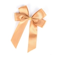 Elegant champagne gold satin ribbon bow for gift wrapping and DIY hair accessories - 11x12.5cm / Khaki