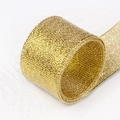 Metallic gold woven ribbon for gift wrapping and holiday decoration in variant gold color - Narrow Style / Gold