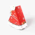 Scatola regalo rossa a forma di albero di Natale con fiocchi di neve e motivi di pan di zenzero - 12.5*6*14.5cm / Rosso