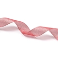 Pink glitter mesh ribbon with metallic texture for Christmas gift box decoration - 20mm / Red