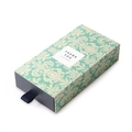Chinese vintage mint green drawer gift box with damascus pattern and blue pull handle - 16.5x8.5x3.5cm / Aqua Green