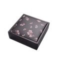 Square black gift box featuring elegant pink floral patterns on lid for packaging - 15x15x5cm / Black Cherry Blossom