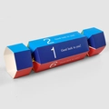 Candy-shaped gift box with blue and red geometric pattern and Good Luck To You message - Candy Shape Hexagonal Multicolor / 11x5cm