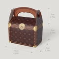 Braune Vintage Schatzkiste Geschenkbox mit Griff und Maßen 11x7x14 cm groß - Standard Spezifikation