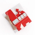 DIY fire truck folding gift box set with red design and twine for birthday parties - Red Cable Car Style / 5 Pieces/Set (9*6*6.5cm) / Red
