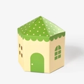 Cartoon fairy tale castle gift box with green pointed roof and polka dot pattern - Castle Green (8.5*8.5*6.5cm)
