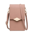 Mini borsa porta cellulare rosa Morandi trapuntata con fibbia dorata e tracolla - Rosa Antico