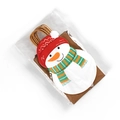 Christmas snowman brown kraft paper gift bag with red hat and green scarf decor - Kraft Snowman / 10 Pieces Pack