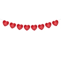 Striscione a forma di cuore rosso con scritta Happy Valentine's Day e rose - Catena di Cuori