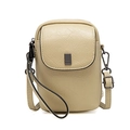 Sac bandoulière crème pour téléphone en similicuir grainé avec bandoulière réglable - Curcuma