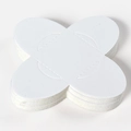 White flower-shaped folding paper chocolate base inserts with pre-pressed creases for boxes - White
