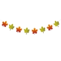 Detailed view of autumn maple leaf garland with gradient orange and yellow leaves - Maple Leaf Banner
