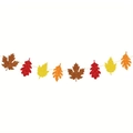 Glitter maple and oak leaf garland in autumn colors for Thanksgiving party decoration - Four Color Leaf Combination (Style 1)