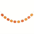 Guirnalda de calabazas de papel naranja para decoración de fiesta de Acción de Gracias - Guirnalda De Calabazas (con Purpurina)