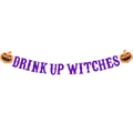 Striscione viola glitterato Drink Up Witches di Halloween con zucche arancioni - Lettera Viola Glitterata con Zucca Arancione (Stile 3) / Viola Glitter (Stile 3)