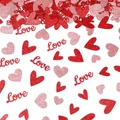 Coriandoli scintillanti a cuore rossi e rosa con scritte Love per decorazioni nuziali - Cuori Rossi E Rosa E Scritta Love