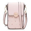 Borsa a tracolla rosa chiaro a fiori in pelle con fibbia dorata e cinturino regolabile - Rosa