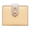 Gelb-graue Damen-Bifold-Geldbörse mit Wellenstruktur und goldenem Herz-Verschluss - Gelb