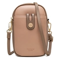 Mini borsa a tracolla verticale per cellulare in ecopelle rosa cipria con fibbia dorata - Rosa scuro
