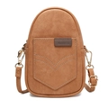 Borsa a tracolla retrò marrone in pelle PU opaca con doppia cucitura a V decorativa - Grigio Arancione