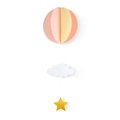 Pendentif 3D cœur en papier avec nuages blancs et étoile dorée pour décoration - Style Boule 1