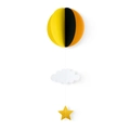 Détail de suspension en papier avec ballon coloré nuage blanc et étoile dorée pailletée - Style Boule 5