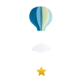 Décoration suspendue montgolfière 3D et nuages avec étoiles à paillettes pour fête - Style Ballon 3