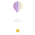 Détail de suspension montgolfière 3D avec nuage et décoration étoile dorée brillante - Style Ballon 7
