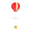Décoration suspendue montgolfière 3D avec nuages blancs et étoiles dorées pour fêtes - Style Ballon 8