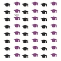 Confezione da 6 ghirlande a tocco nero e viola, decorazioni per laurea da 12 cm - Stile Tocco Accademico Nero E Viola